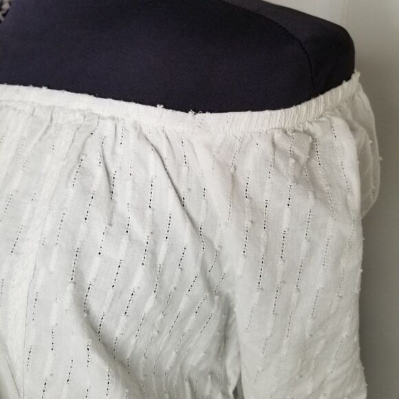 No Comment Top Women's XL White Front Tie Boho Off Shoulder - Picture 5 of 9